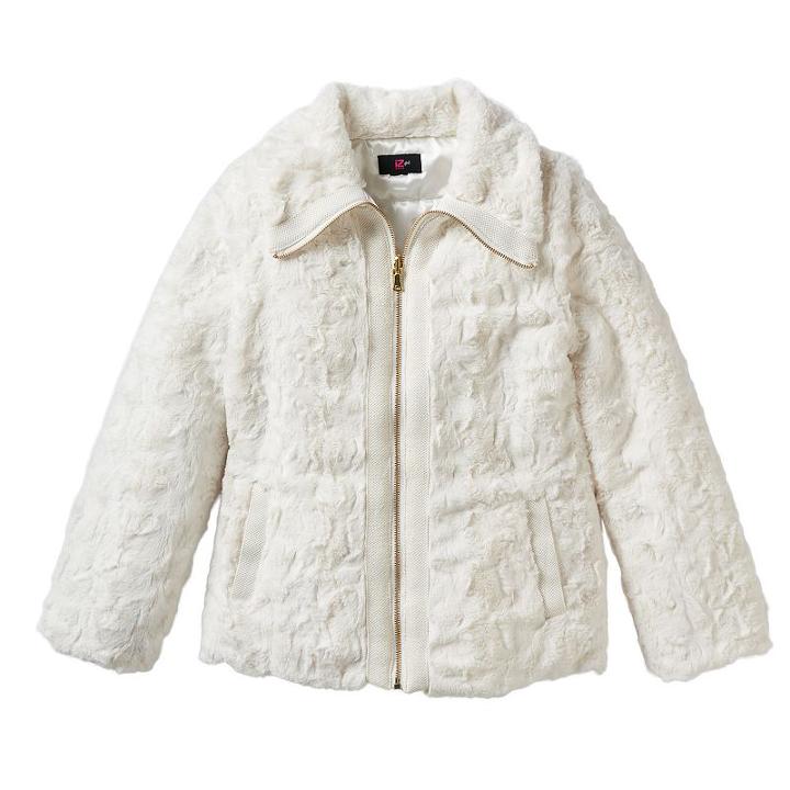 Girls 7-16 Iz Amy Byer Wide Collar Faux-fur Jacket, Girl's, Size: Small, White Oth
