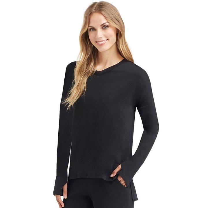 Women's Cuddl Duds Comfortwear Tunic Top, Size: Xlrg Av/rg, Black