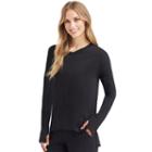 Women's Cuddl Duds Comfortwear Tunic Top, Size: Xlrg Av/rg, Black
