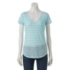 Juniors' So&reg; Short Sleeve V-neck Tee, Girl's, Size: Small, Med Blue