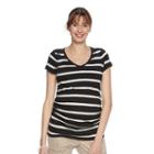 Maternity A:glow Essential Ruched V-neck Tee, Women's, Size: Xl-mat, Black