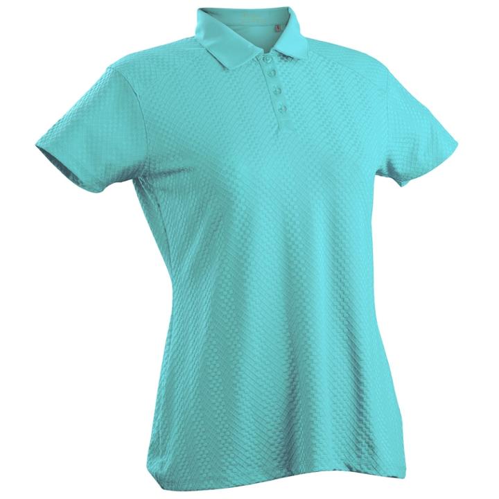 Women's Nancy Lopez Grace Short Sleeve Golf Polo, Size: Large, Turquoise/blue (turq/aqua)