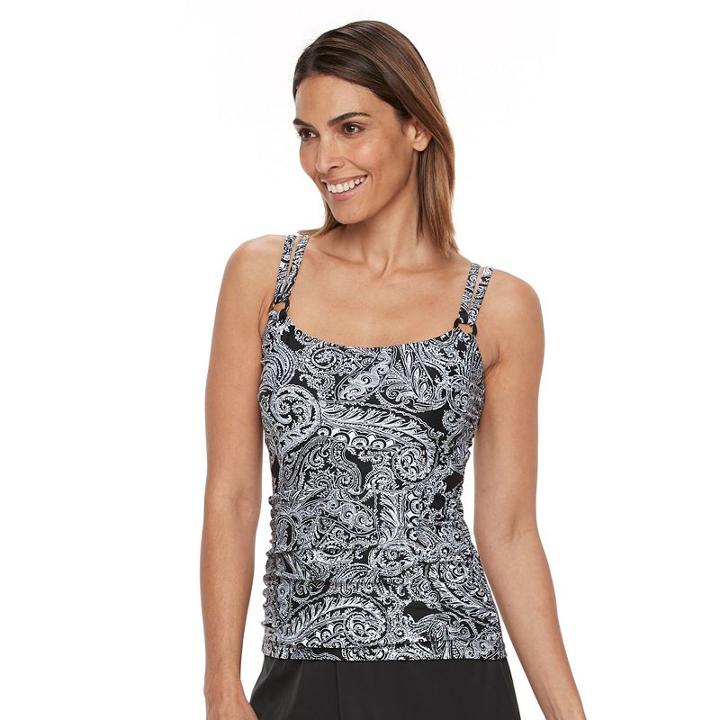Women's Croft & Barrow&reg; Tummy Slimmer D-cup Tankini Top, Size: 18, Oxford