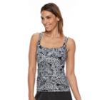 Women's Croft & Barrow&reg; Tummy Slimmer D-cup Tankini Top, Size: 18, Oxford