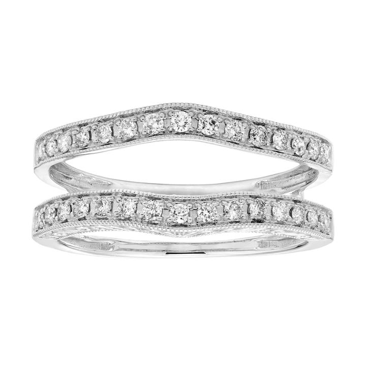 14k Gold 1/3 Carat T.w. Diamond Enhancer Wedding Ring, Women's, Size: 7, White