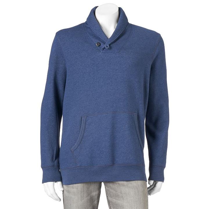 Men's Sonoma Goods For Life&reg; Classic-fit Shawl-collar Pullover, Size: Large, Dark Blue