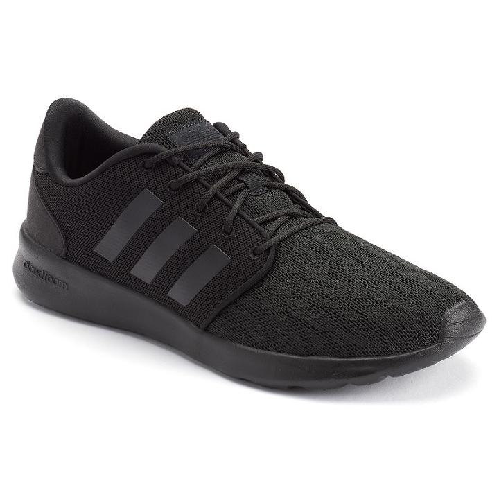 Adidas Neo Cloudfoam Qt Racer Women's Lace Shoes, Size: 7.5, Black