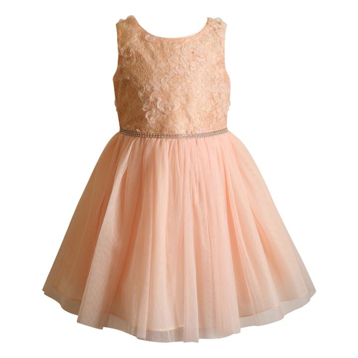 Girls 4-6x Youngland Glitter Soutache Lace Dress, Size: 4, Pink