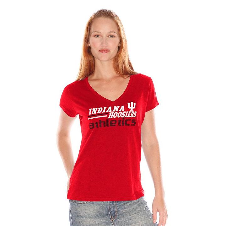 Women's Indiana Hoosiers Fair Catch Tee, Size: Medium, Red