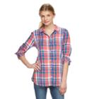 Juniors' So&reg; Perfectly Soft Button-front Shirt, Girl's, Size: Small, Med Pink