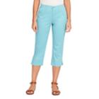 Women's Gloria Vanderbilt Rhea Comfort Twill Capris, Size: 10, Turquoise/blue (turq/aqua)