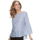 Women's Apt. 9&reg; Poplin Bell-sleeve Top, Size: Small, Med Blue