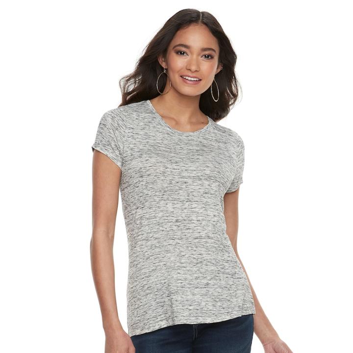 Petite Apt. 9&reg; Essential Crewneck Jersey Tee, Women's, Size: L Petite, Black