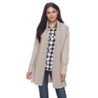 Women's Napa Valley Textured Open-front Cardigan, Size: Xl, White Oth