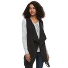 Women's Sonoma Goods For Life&trade; Cable-knit Fringe Vest, Size: Xs, Dark Grey