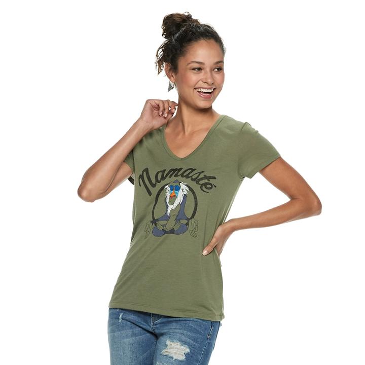Juniors' Lion King Namaste Tee, Teens, Size: Large, Dark Green