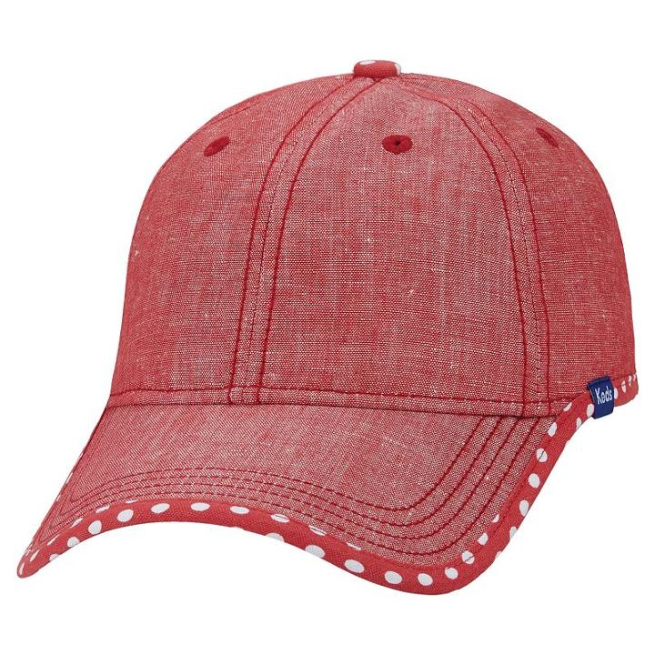 Women's Keds Chambray Dotted Brim Baseball Hat, Red