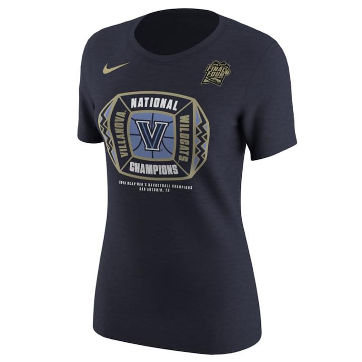 Women's Nike Villanova Wildcats 2018 National Champions Locker Room Tee, Size: Medium, Blue (navy)