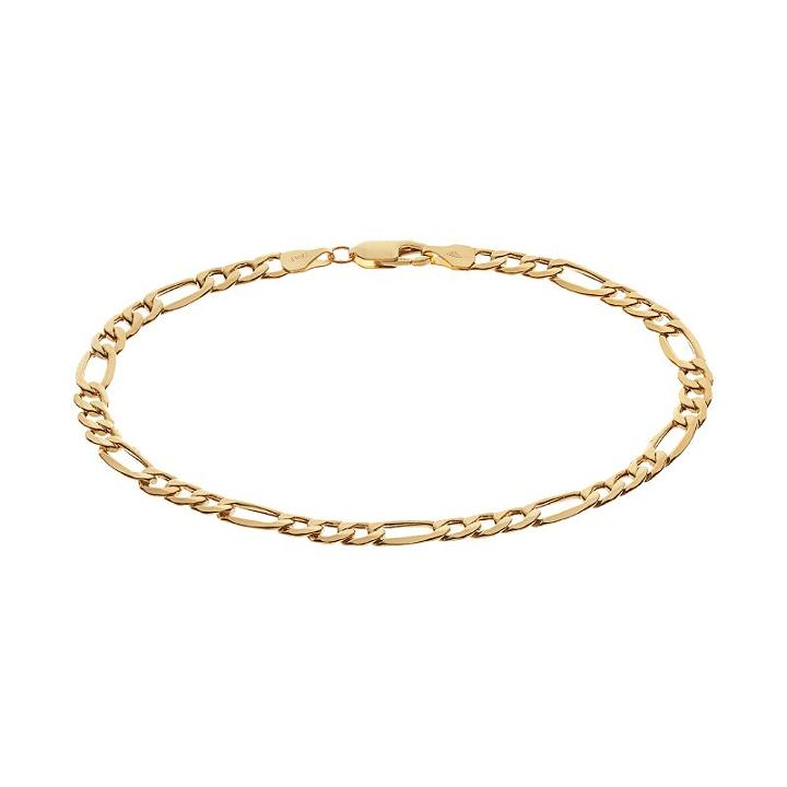18k Gold Figaro Chain Bracelet - 8.5 In, Women's, Size: 8.5, Yellow