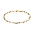 18k Gold Figaro Chain Bracelet - 8.5 In, Women's, Size: 8.5, Yellow