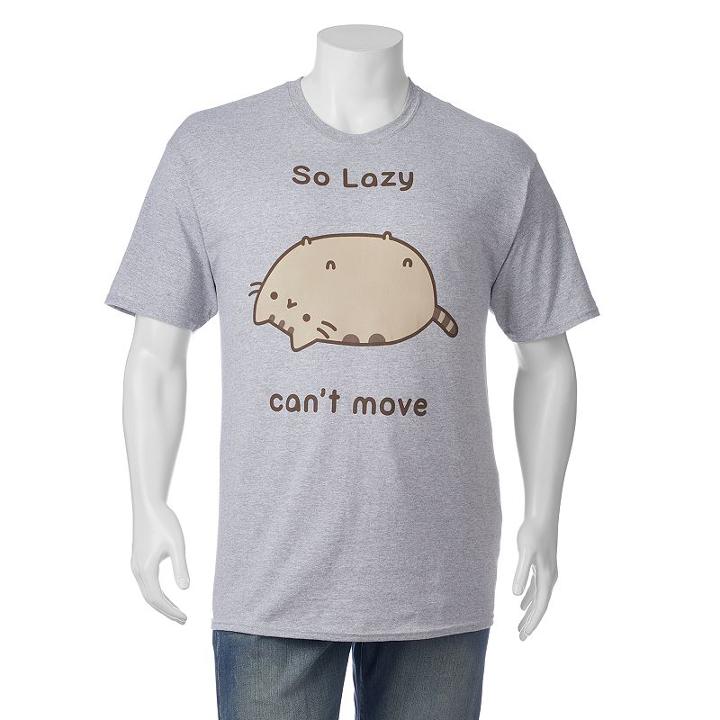 Big & Tall Pusheen So Lazy Can't Move Tee, Men's, Size: 4xb, Dark Grey