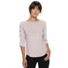 Women's Apt. 9&reg; Faux-button Boatneck Tee, Size: Xxl, Lt Purple