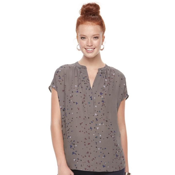 Women's Apt. 9&reg; Crepe Blouse, Size: Medium, Grey