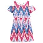 Girls 7-16 Three Pink Hearts Printed Cold-shoulder Dress, Size: 10, Dark Blue