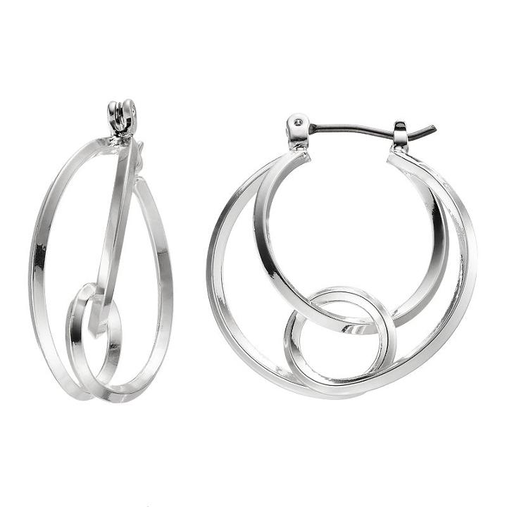 Napier Looped Nickel Free Hoop Earrings, Women's, Silver