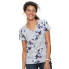 Women's Croft & Barrow&reg; Essential Classic V-neck Tee, Size: Large, Light Grey