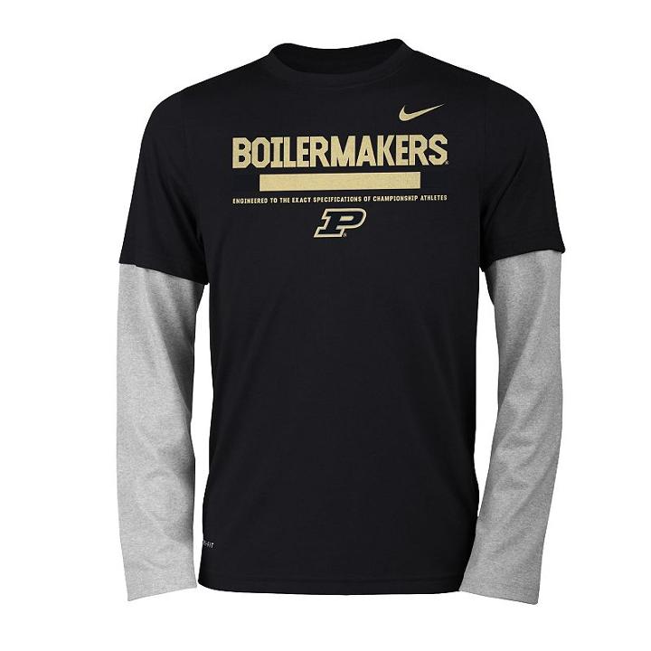 Boys 8-20 Nike Purdue Boilermakers Legend Tee Set, Size: M 10-12, Black