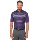 Men's Grand Slam Slim-fit Motionflow 360 Striped Performance Golf Polo, Size: Medium, Purple Oth