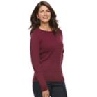 Women's Croft & Barrow&reg; Essential Cable-knit Crewneck Sweater, Size: Xxl, Dark Red