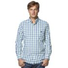 Men's Chaps Classic-fit Plaid Easy-care Poplin Button-down Shirt, Size: Xl, Green