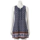 Juniors' About A Girl Knit Lace-up Dress, Size: Small, Blue (navy)