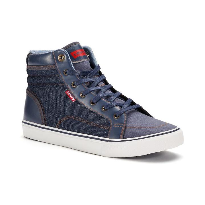 Levi's&reg; Ashbury Denim Men's High-top Sneakers, Size: 8.5, Blue (navy)