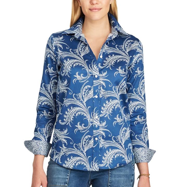 Chaps No Iron Shirt, Size: Medium, Blue