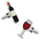 Wine Bottle & Glass Cuff Links, Men's, Multicolor