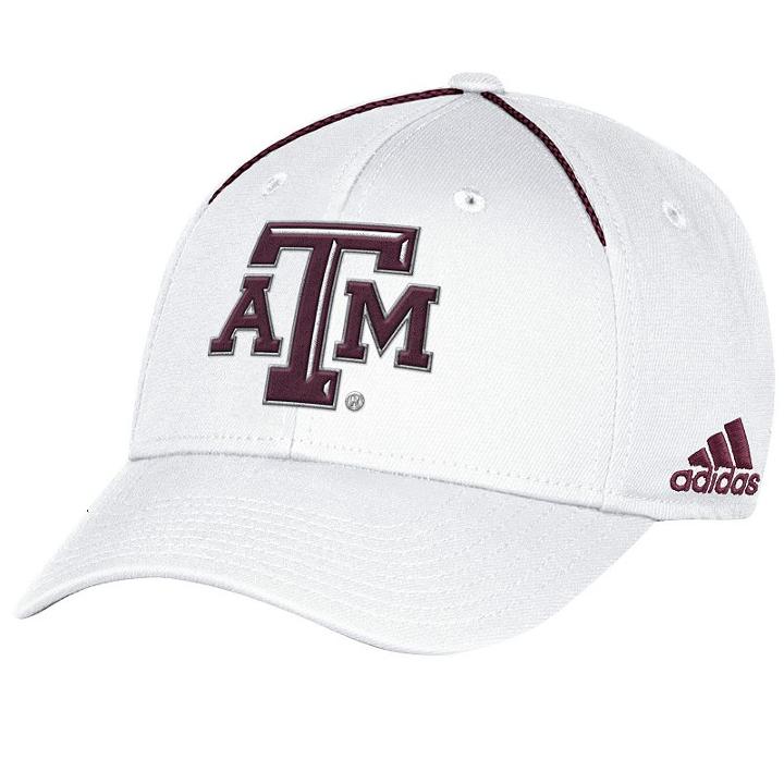 Adult Adidas Texas A & M Aggies Coach Flex-fit Cap, Men's, Size: S/m, White