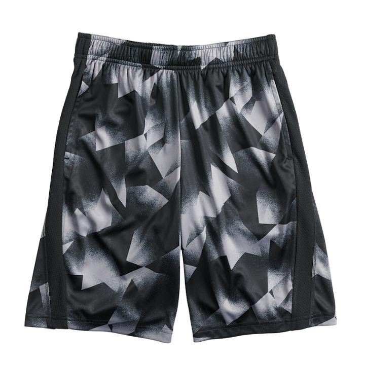 Boys 8-20 Tek Gear&reg; Dry Tek Print Shorts, Size: L(14/16), Black