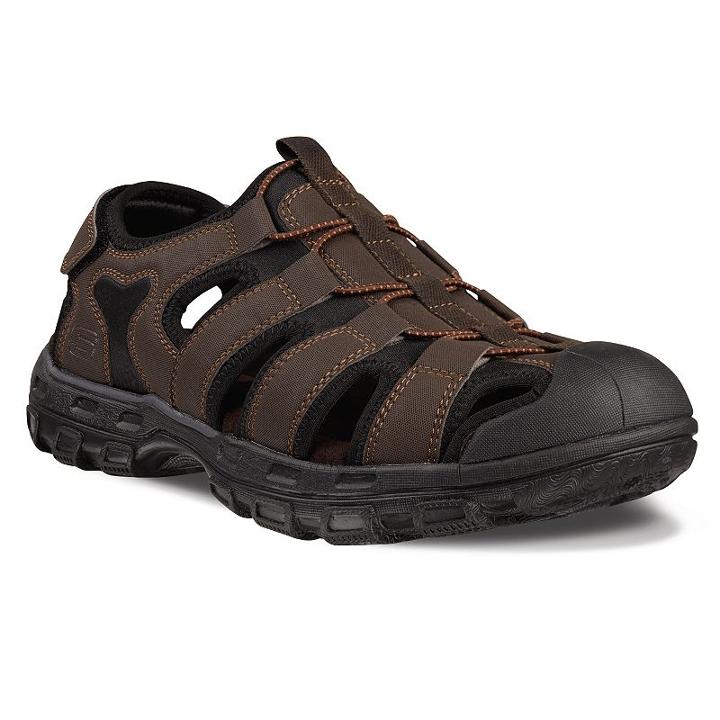 Skechers Gander Live Oak Men's Sandals, Size: 9, Dark Brown