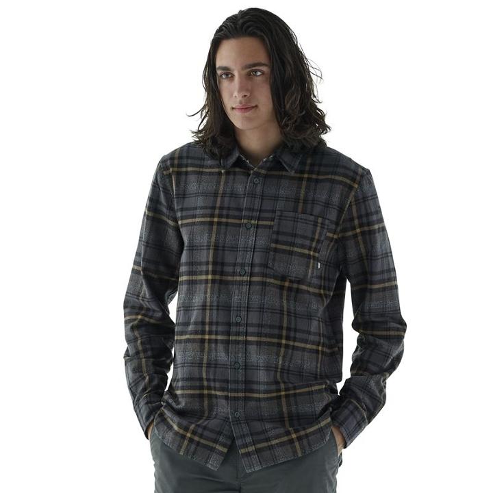 Men's Vans Madder Plaid Button-down Shirt, Size: Xl, Black