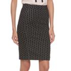 Women's Elle&trade; Geometric Pull-on Pencil Skirt, Size: Xxl, Black