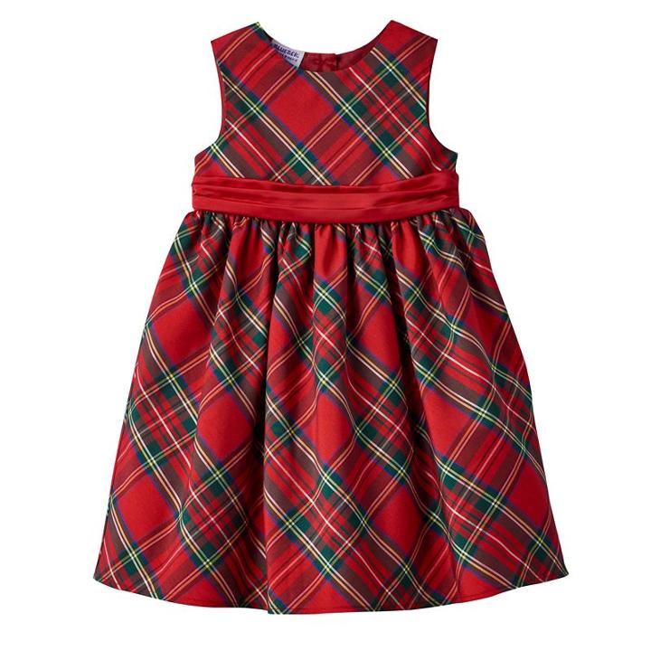 Girls 4-6x Blueberi Boulevard Pleated Plaid Dress, Girl's, Size: 5, Red