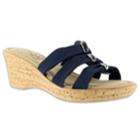 Tuscany By Easy Street Andrea Women's Wedge Sandals, Size: Medium (11), Blue (navy)