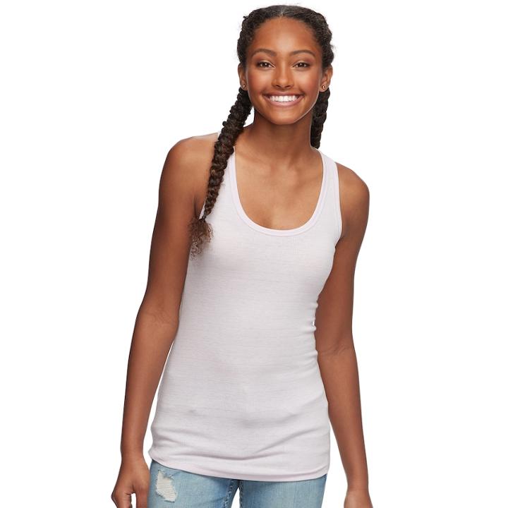 Juniors' So&reg; Ribbed Racerback Tank, Teens, Size: Medium, Lt Purple