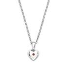 Little Diva Diamonds Kids' Sterling Silver Garnet Heart Pendant, Women's, Size: 16, Red