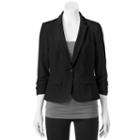 Juniors' Candie's&reg; Ruched Sleeve Blazer, Girl's, Size: Large, Black