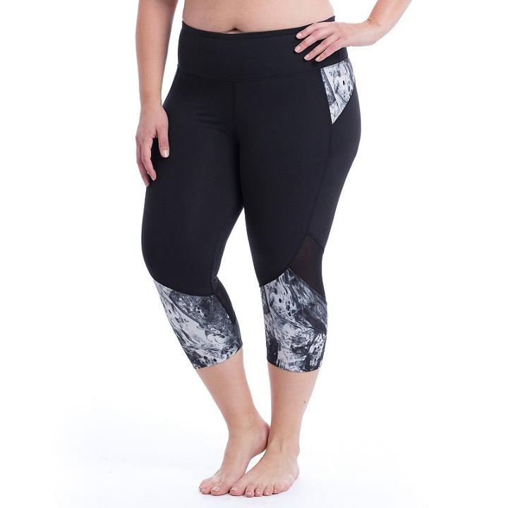 Plus Size Marika Curves Ava Progressive Capris, Women's, Size: 2xl, Black
