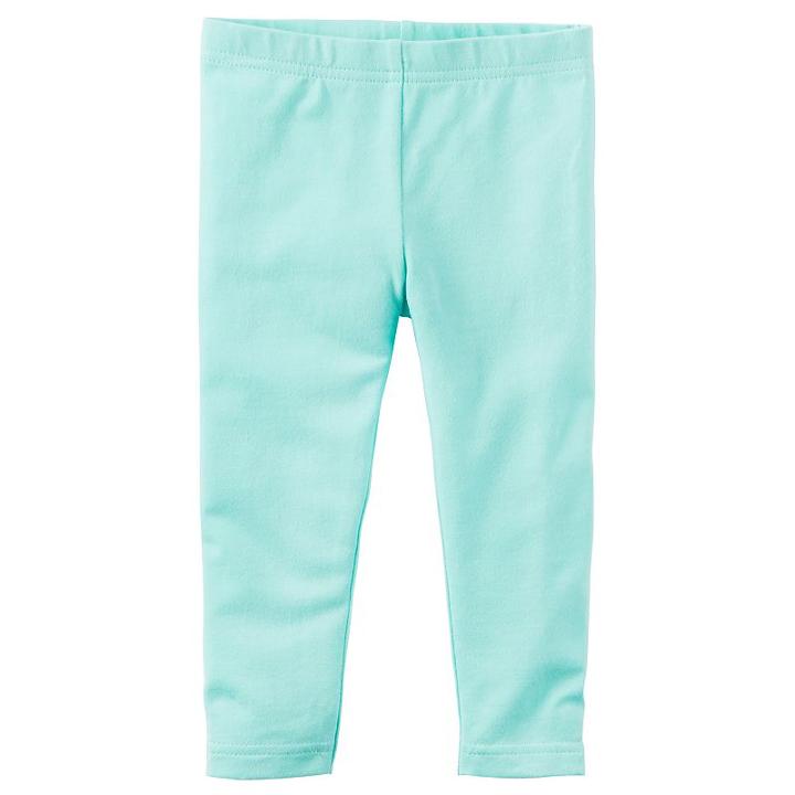 Girls 4-8 Carter's Solid Mint Leggings, Girl's, Size: 7, Lt Green